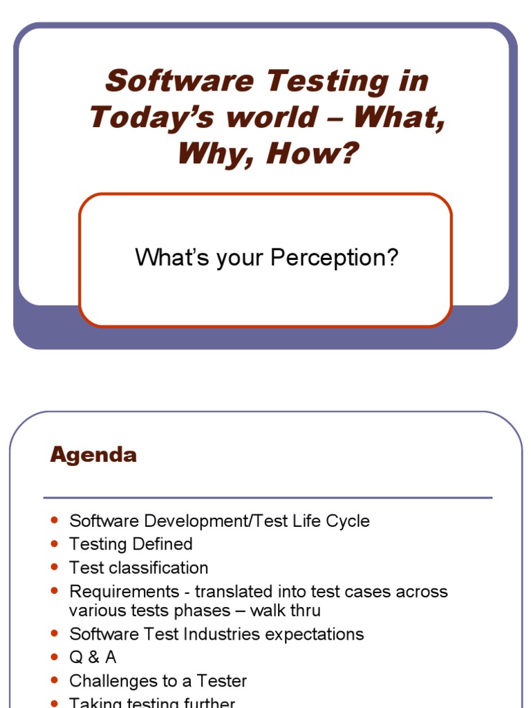 Software Testing in Today's World - What, Why, How? | Download Free PDF ...