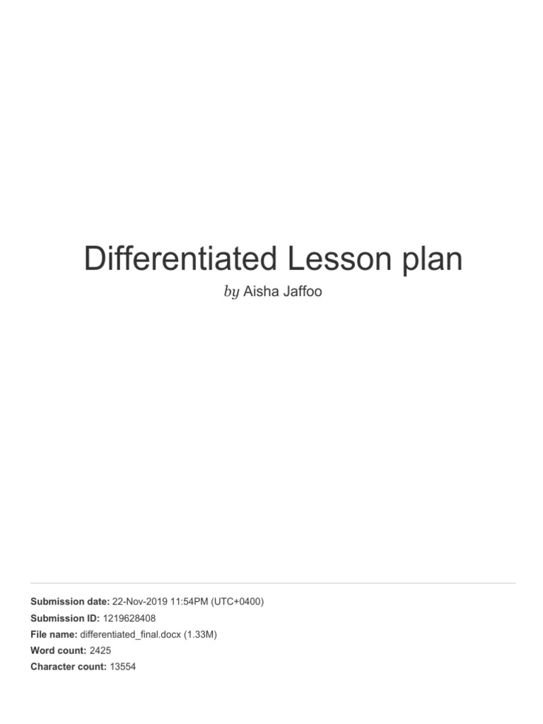 Differentiated Lesson Plan | PDF | Science & Mathematics