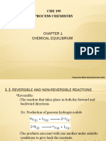 Chemical Equilibrium: CHE 195 Process Chemistry