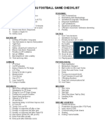 2012 Sbu Football Game Checklist: Time Score Personnel