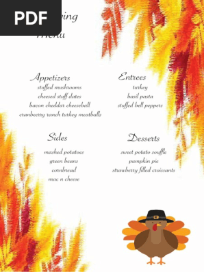 thanksgiving menu 