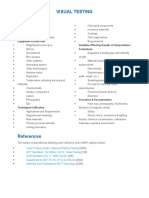 Visual Testing Topical Outline: Fundamentals