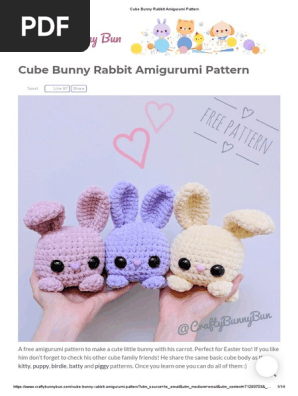 Cube Bunny Rabbit Amigurumi Pattern