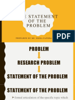 The Statement of The Problem: Prepared