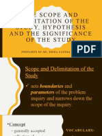 The Scope and Delimitation of The Study, Hypothesis and The Significance of The Study