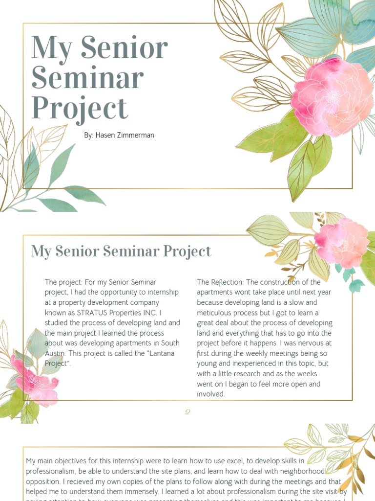 My Senior Seminar Project: By: Hasen Zimmerman | PDF | Career & Growth