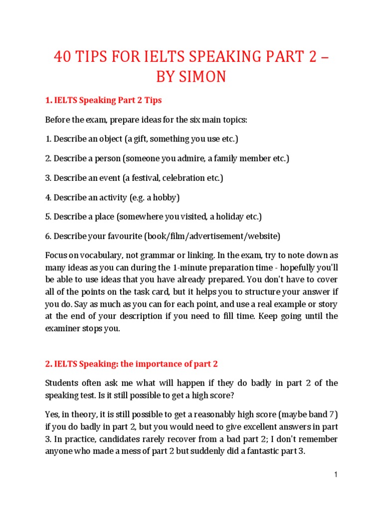 IELTS Speaking Part 2 Strategies | PDF | Christmas