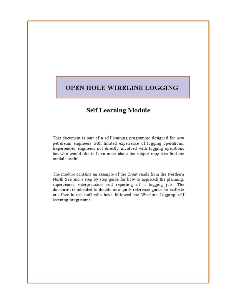 Open Hole Wireline Logging Pdf Porosity Physical Sciences