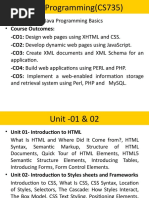 Web Programming (CS735) : - Pre-Requisite: Java Programming Basics - Course Outcomes