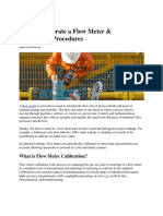 How To Calibrate A Flow Meter