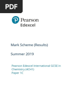 Mark Scheme (Results) Summer 2019: Pearson Edexcel International GCSE in Chemistry (4CH1) Paper 1C