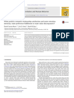 What predicts romantic relationship satisfaction and mate retention