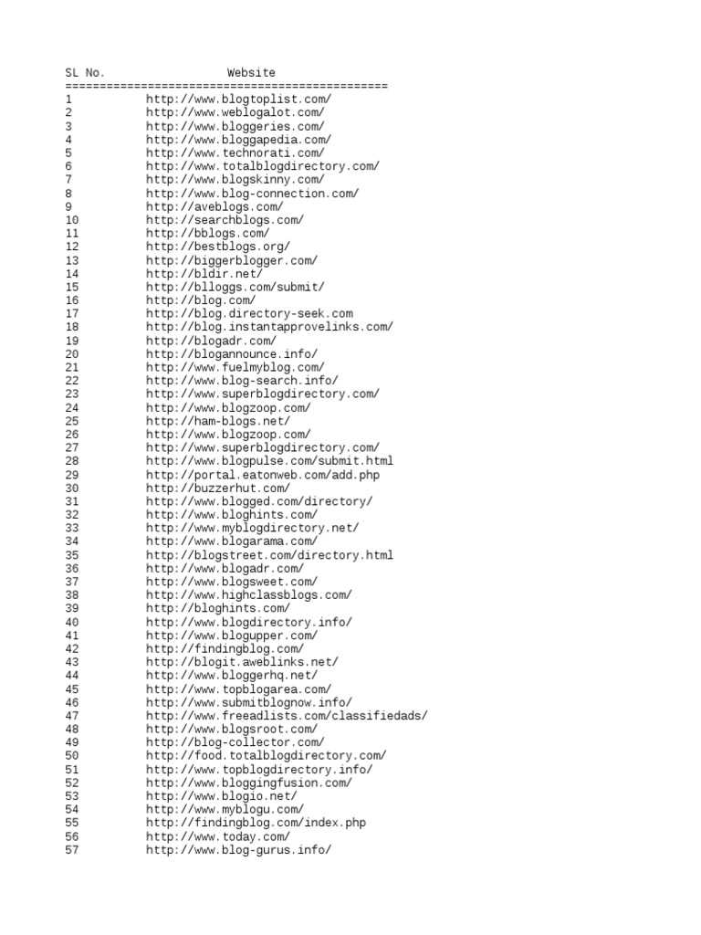 Comprehensive Blog Directory List | PDF | Business | Computers