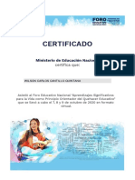 Certificado - FORO EDUCATIVO NACIONAL 2020