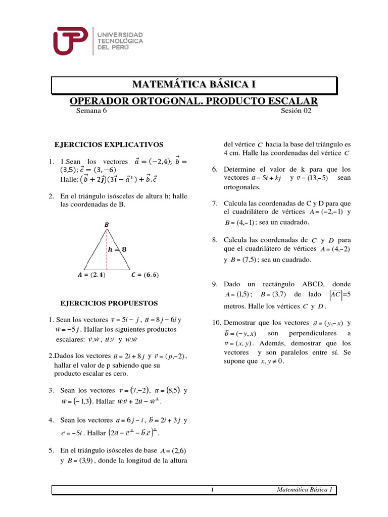 Sem 6 Ses 2 Operador Ortogonal Prod Escalar Vector Euclidiano Triangulo
