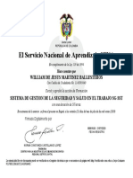 Certificaciones William Sena 2020