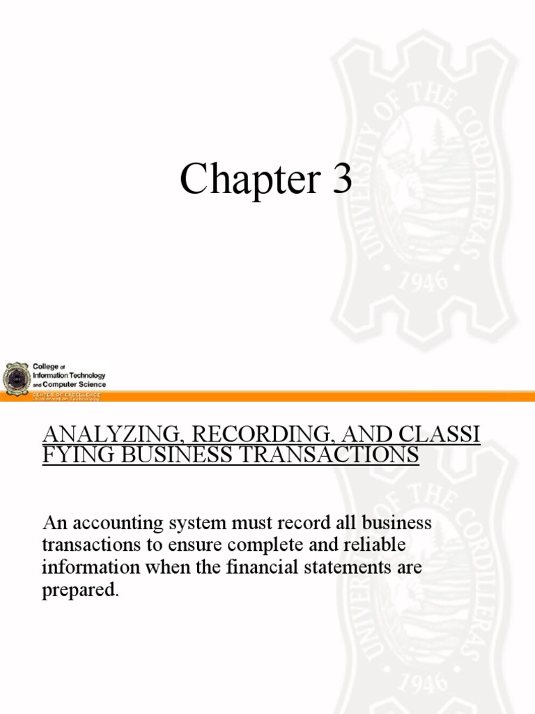 Chapter 3 Analysis of Transactions | PDF | Debits And Credits | Bookkeeping