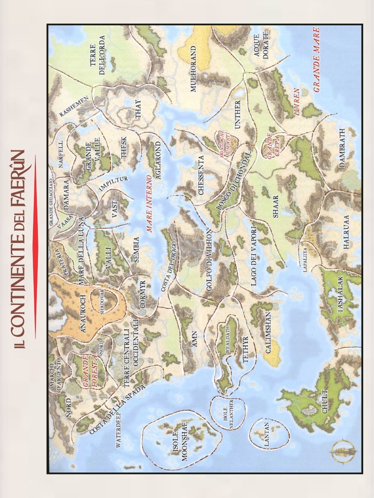 MAPPA Del Faerun e Costa Della Spada in ITA | PDF, image size:768x1024