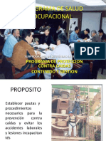 Programa de Salud Ocupacional: Programa de Proteccion Contra Caidas Contenido Y Gestion