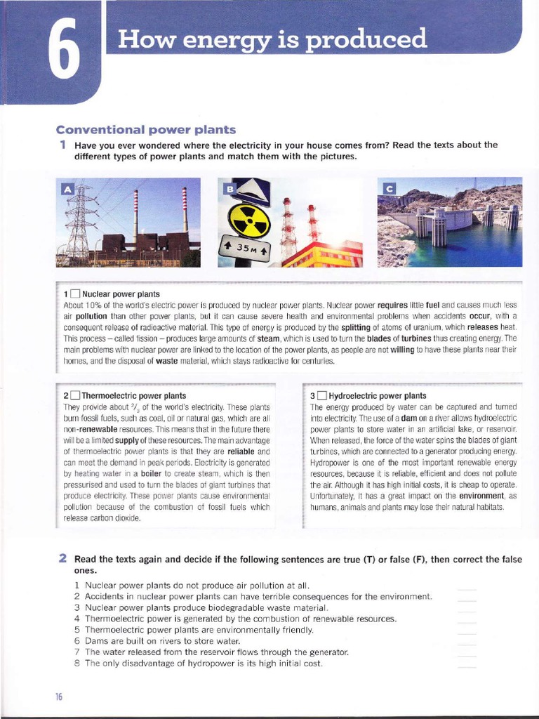 Unit 6 How Energy Is Produced | PDF | Power Station | Fossil Fuel Power  Station