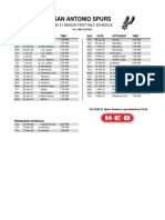 2020-21 Spurs First Half Schedule