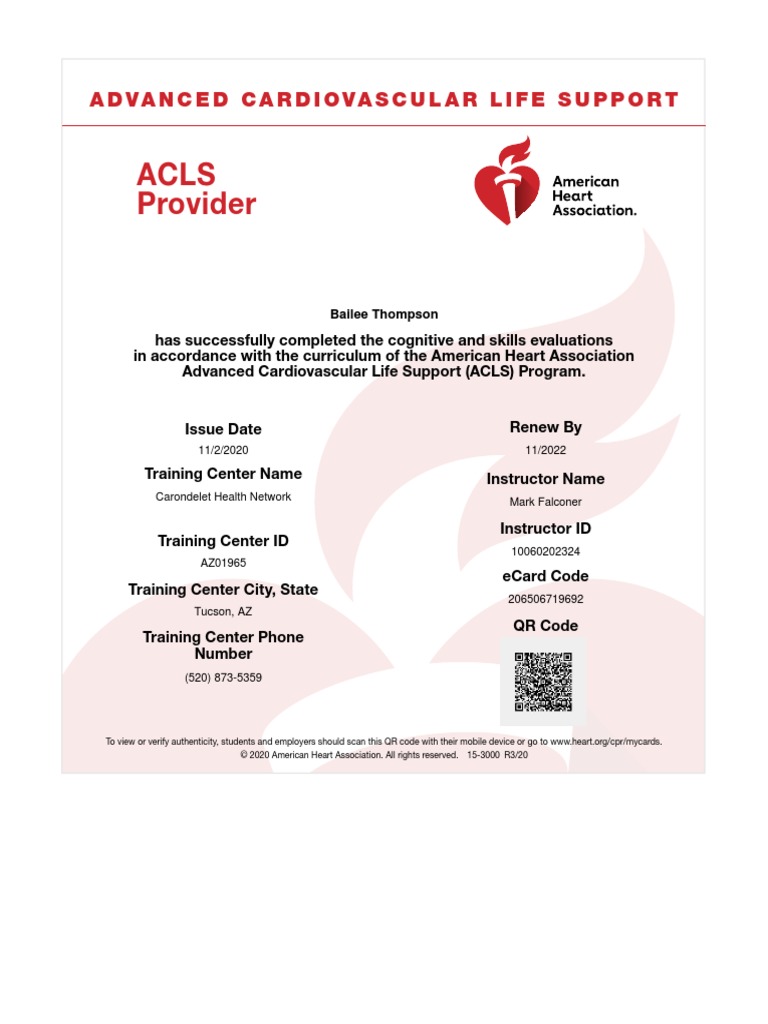 Acls Certification PDF