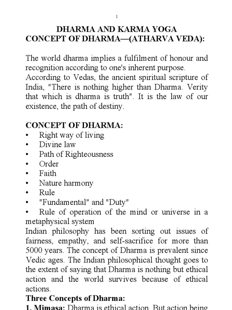 Understanding Dharma and Karma Yoga | PDF | Dharma | Karma