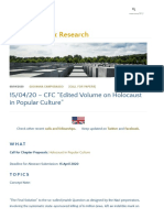 CFC "Edited Volume On Holocaust in Popular Culture"