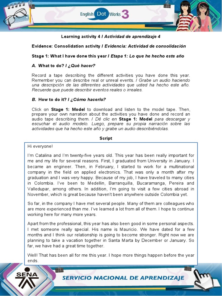 Yearly Activity Reflection Guide | PDF