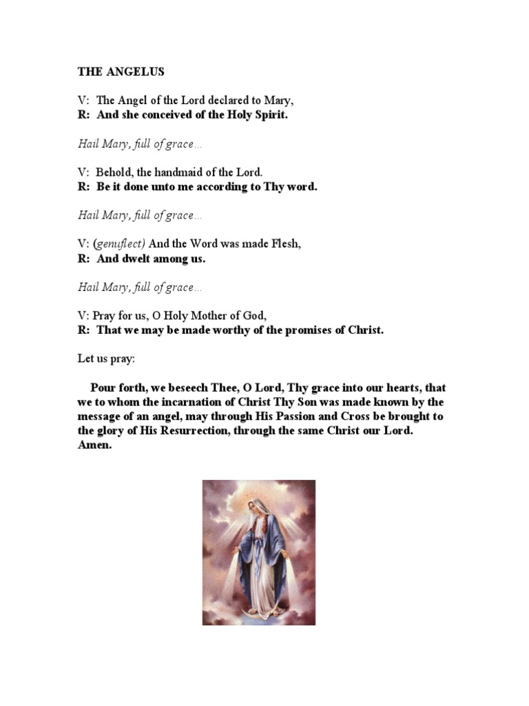 The Angelus Prayer Guide | PDF | Religion & Spirituality