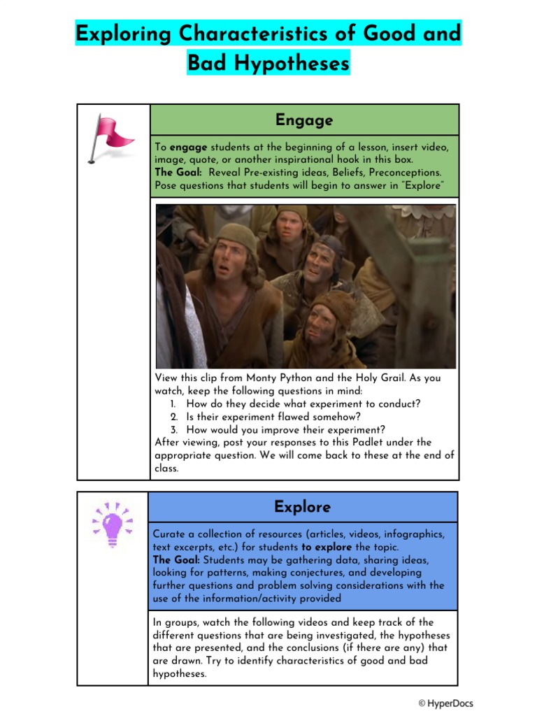 Inquiry-Based Lesson Plan - Hypotheses | PDF | Hypothesis | Experiment