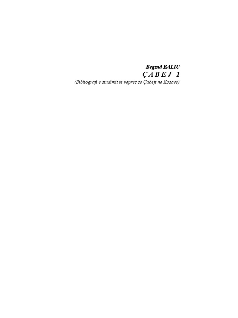 Begzad Baliu. Cabej 1.liber | PDF