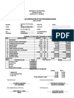 Construction of Food Processing BLDG.: To Be Implemented by