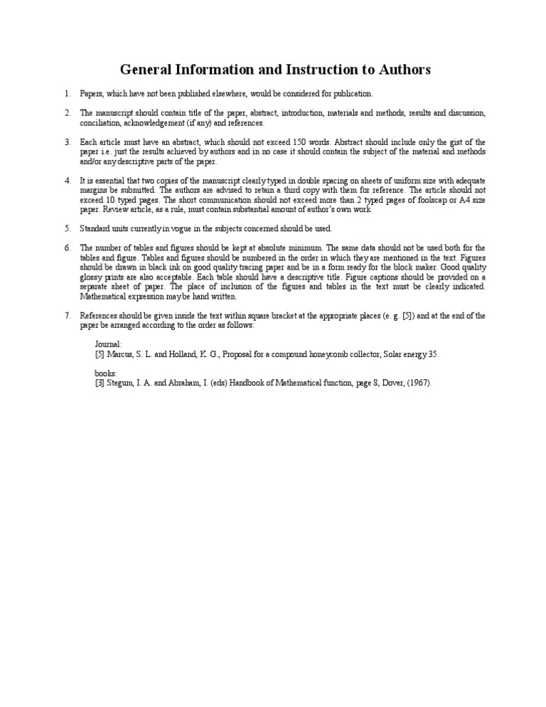Author Guidelines for Manuscript Submission | PDF