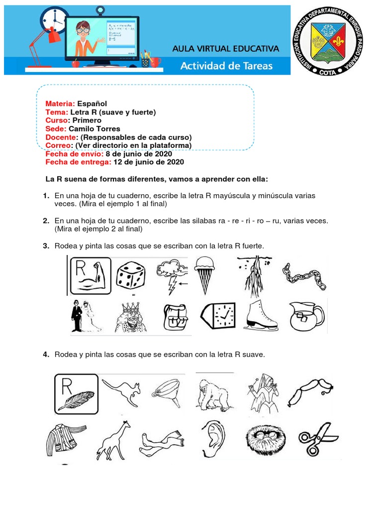 Actividad Espanol 4 Letra R Pdf