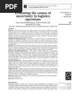 Evaluating The Causes of Uncertainty in Logistics Operations