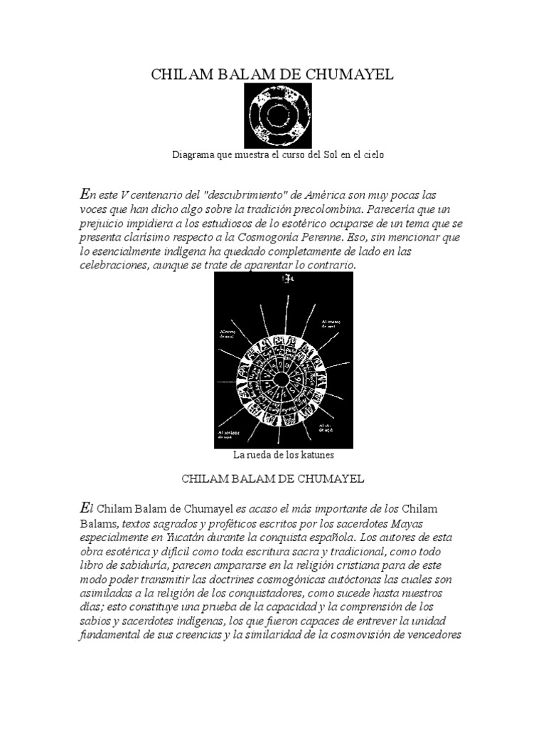 Chilam Balam de Chumayel | PDF