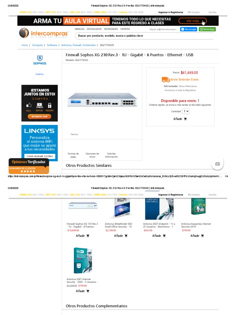 Sophos SG 210 Rev.2 + Carte 8 Ports + Borne Wifi Sophos AP 55C - Occasion Fonctionnel