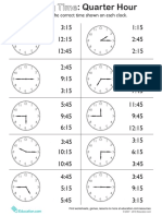 Circle The Correct Time Shown On Each Clock