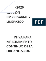 Phva - Proyecto Mejoramiento