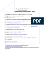 Doctoral Degree Completion Checklist