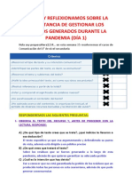 Leemos Y Reflexionamos Sobre La Importancia de Gestionar Los Residuos Generados Durante La Pandemia (Día 1)