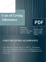 Cost of Living Allowance: Quaranteam Avila, Rutchel Cunanan, Allyca Marie Dela Cruz, Chelsea