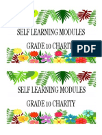 Self Learning Modules Grade 10 Charity