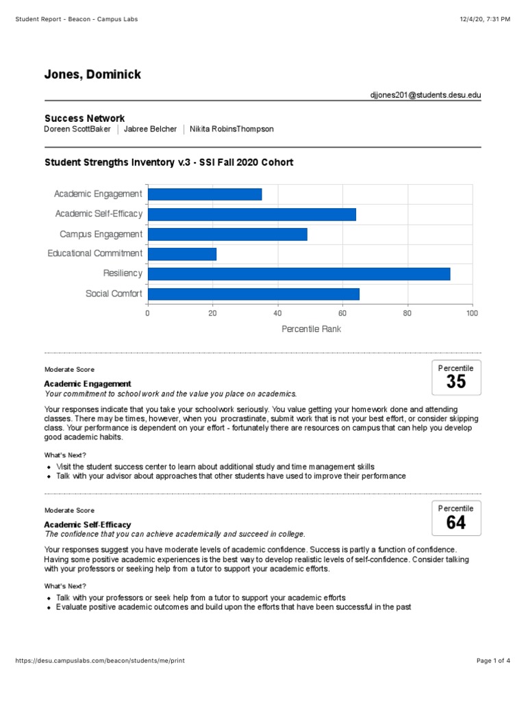 Beacon Campus Student Success Report | PDF | Applied Psychology ...