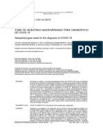 Toma de Muestras Nasofaríngeas para El Diagnóstico de COVID 19 PDF