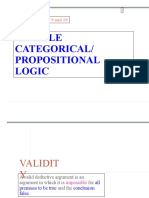A Little Categorical/ Propositional Logic: Chapter 9 and 10