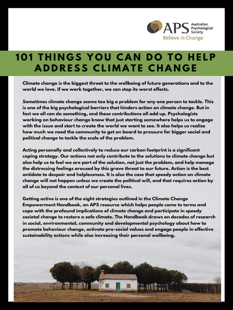 Addressing Climate Change | PDF | Efficient Energy Use | Politics Of ...