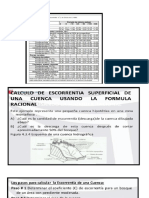 CALCULO  DE ESCORRENTIA SUPERFICIAL DE UNA CUENCA