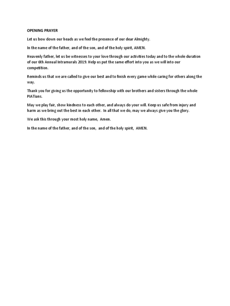 Opening Prayer | PDF